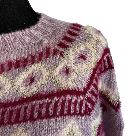 New Heartloom Purple Sweater Free People Sz M - Picture 4 of 10